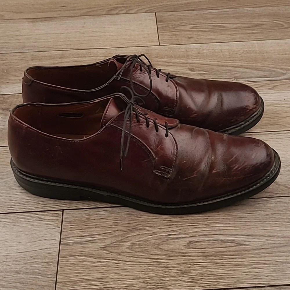 ALLEN EDMONDS Cherry Brown Oxfords Sz‎ 12 B Mens Lace Up Oxfords Dress Shoes